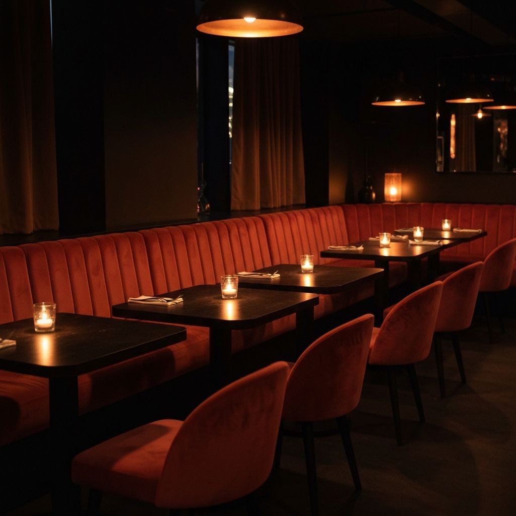 Velvet booth seating